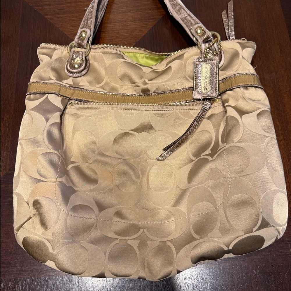 Coach Tan Signature Shoulder Bag